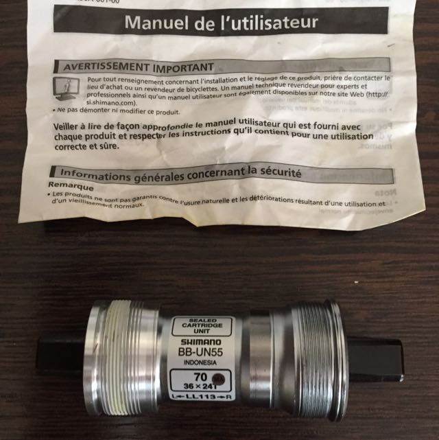 Shimano Un55 Square Tapered Bottom Bracket Sports Equipment Bicycles Parts Bicycles On Carousell