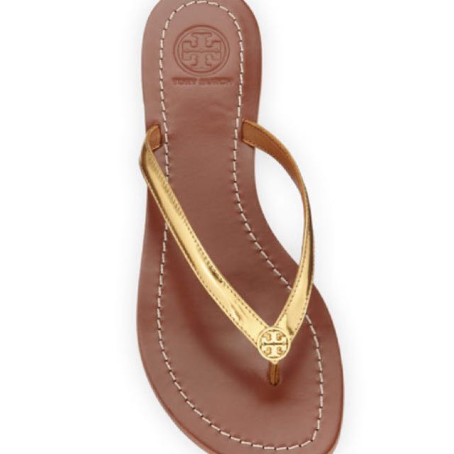 Tory Burch Gold Terra Thong, Luxury, Apparel on Carousell