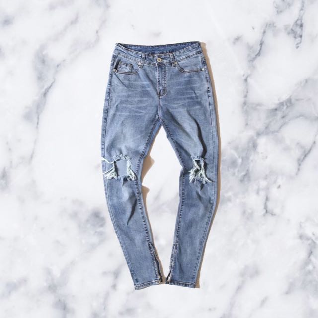 125 Side Zipper Jeans, Men's Fashion, Bottoms, Jeans on Carousell