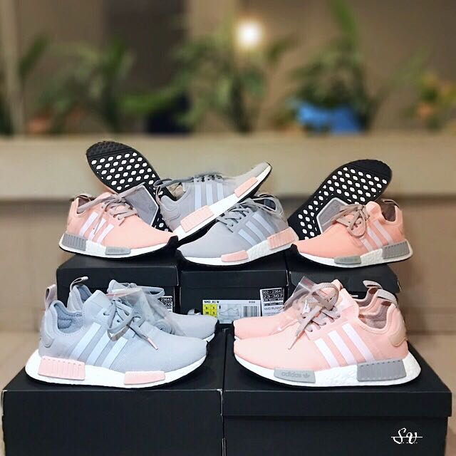 Adidas Originals NMD R1 Runners Office / Offspring Exclusive Vapour Pink /  Onix Grey Women's Sneakers, Women's Fashion, Shoes on Carousell