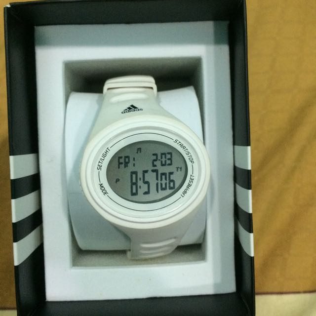 Adidas white colour watch top