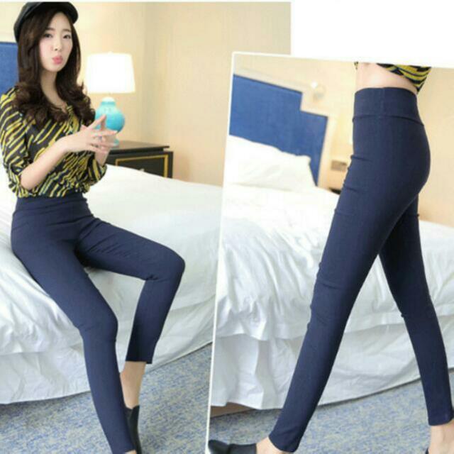 womens navy blue skinny pants