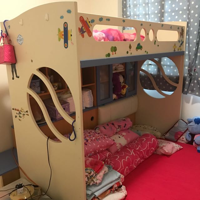 Kids Bunk Beds With Pull Out Bed Storage And Study Desk