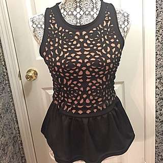 Sleeveless Peplum Top Size Small