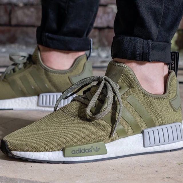 adidas nmd r1 mens olive green