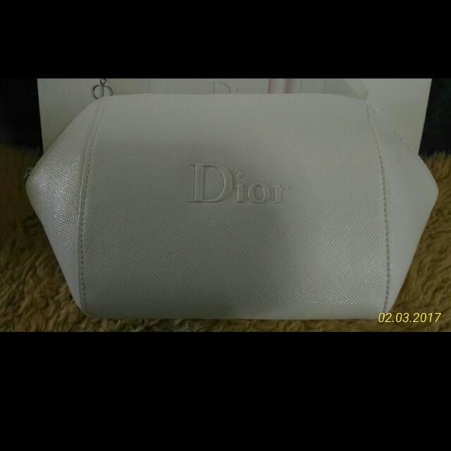 dior trousse pouch white