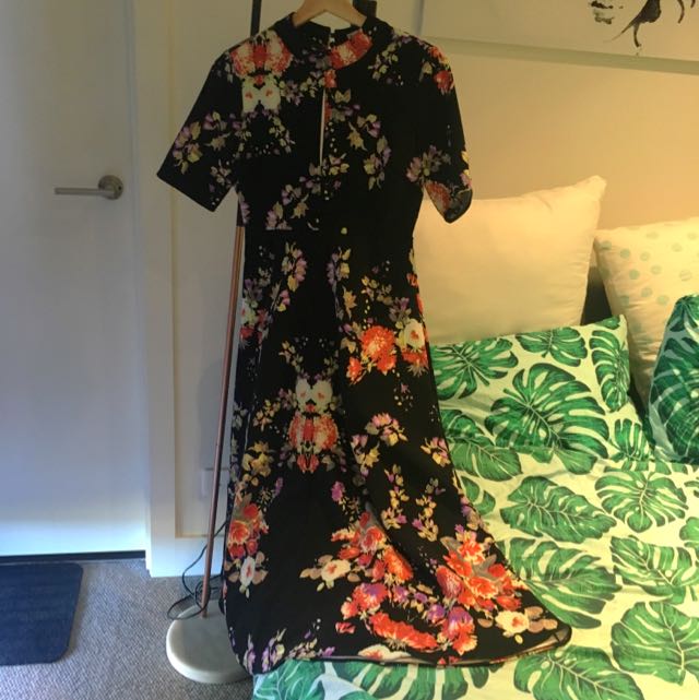 Glamorous Uk Brand Floral Maxi Dress Size 14 Women S Fashion