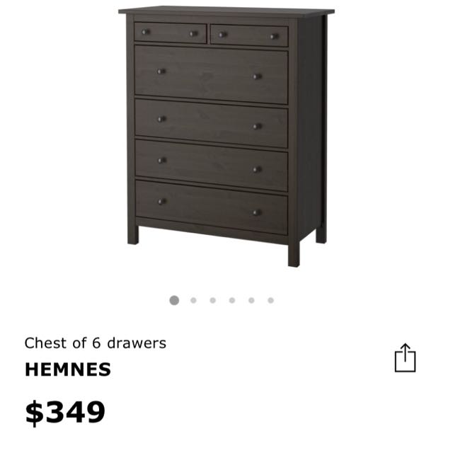 Ikea Hemnes Chest Of Drawers Tallboy Black Brown Euc Sold