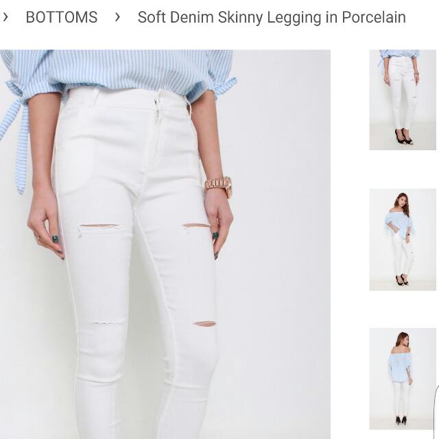 white soft jeans