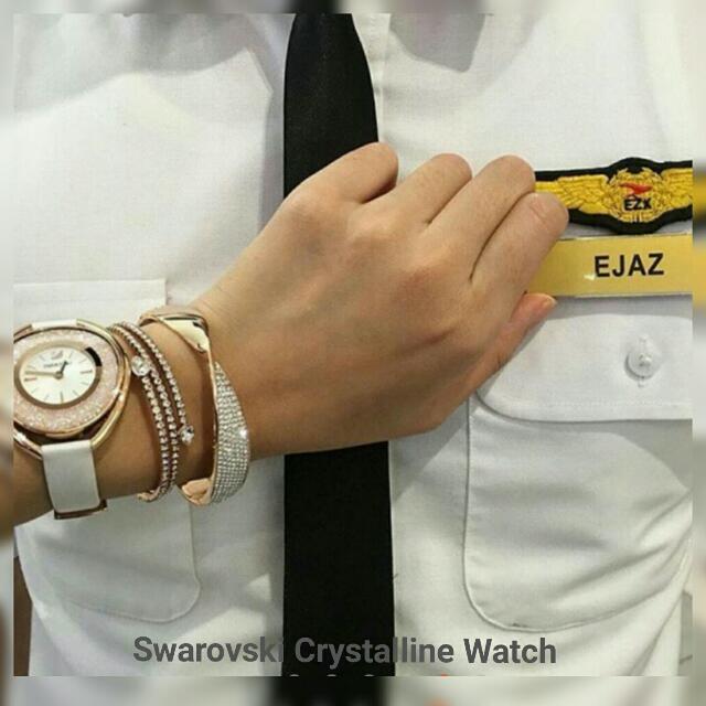 Swarovski Crystalline Oval Rose Gold Tone Stainless Steel Watch This Is The Watch Worn By Miss Warda Neelofa In Malay Drama Series Suri Hati Mr Pilot Women S Fashion Watches On Carousell