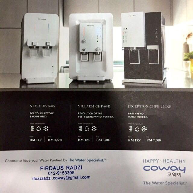 Water Filter & Air Purifier COWAY, TV & Home Appliances, Kitchen