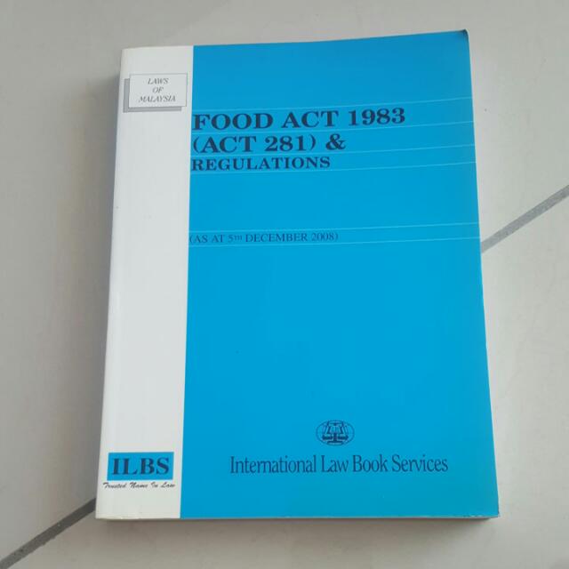 Food Act 1983 Books Stationery Books On Carousell