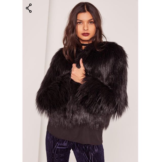 Missguided Shaggy Faux Fur Coat Women s Fashion Coats Jackets and Outerwear on Carousell