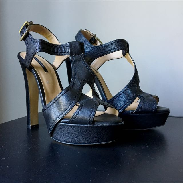 Tony Bianco Black Strappy Heels Size 8 1 2 Women s Fashion Shoes on Carousell