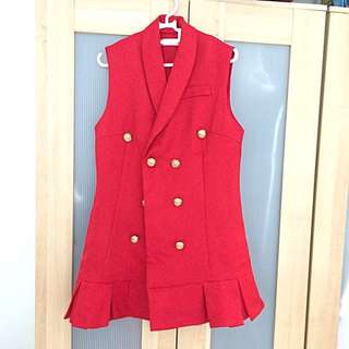 Red Button Dress