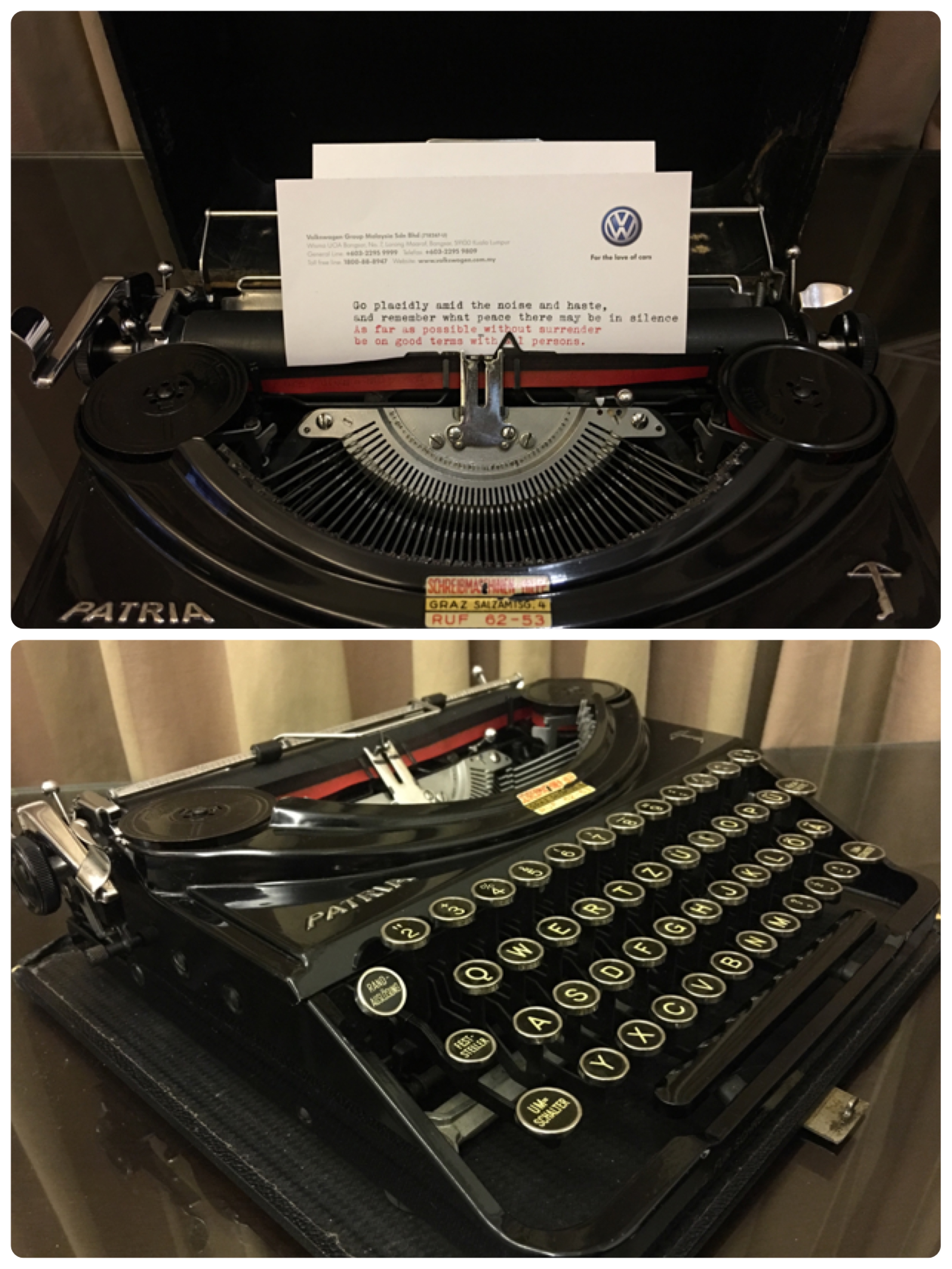 Rare 1936 Swiss made Patria Typewriter, Hobbies & Toys, Memorabilia