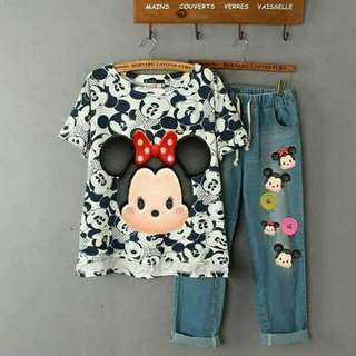 Setelan Tsum-tsum Denim