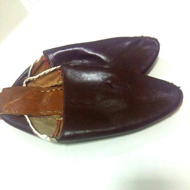 Egyptian Leather Slippers Chocolate Men s Fashion Footwear