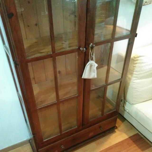 Redused Price 120 Ikea Glass Showcase Furniture Shelves Drawers On Carousell