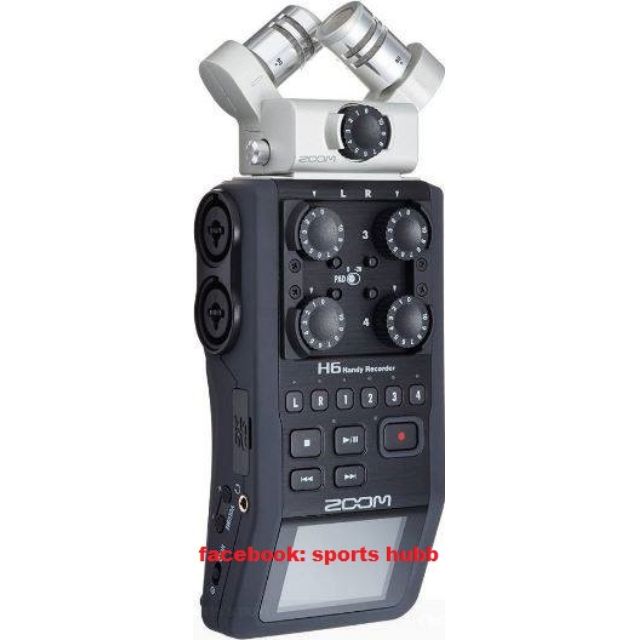 Zoom H6 Six-Track Portable Recorder (Category: Voice Recorders) located in Manila. Submitted by sportshubb (Listing ID 88756403, Image 1). Description: Zoom H6 Six-Track Portable Recorder Direct recording to SD cards up to 128GB Gain knobs, pads, and phantom power for each input Newly redesigned preamps with an ultra-low noise floor, up to 24-bit/96kHz audio in wav or MP3 format Multichannel USB Audio interface Includes: owners manual, SD card (2