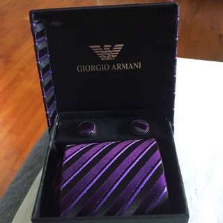 giorgio armani tie and cufflink set