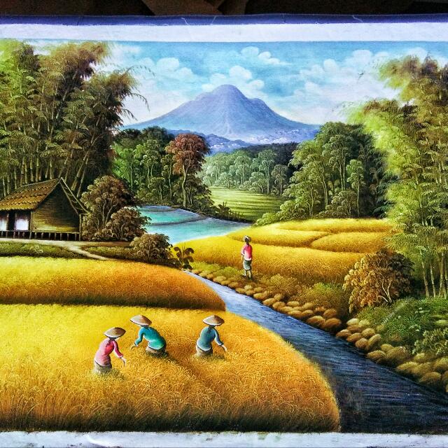 Bali Ricefield Painting Design Craft Artwork On Carousell