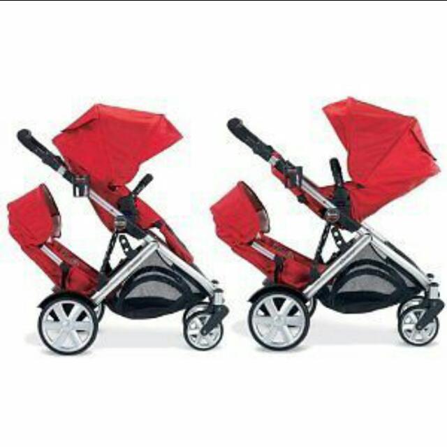 britax double stroller red