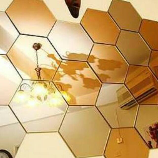 Ikea Hexagon Mirror, Furniture & Home Living, Home Decor, Mirrors on