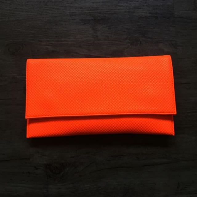 neon orange clutch