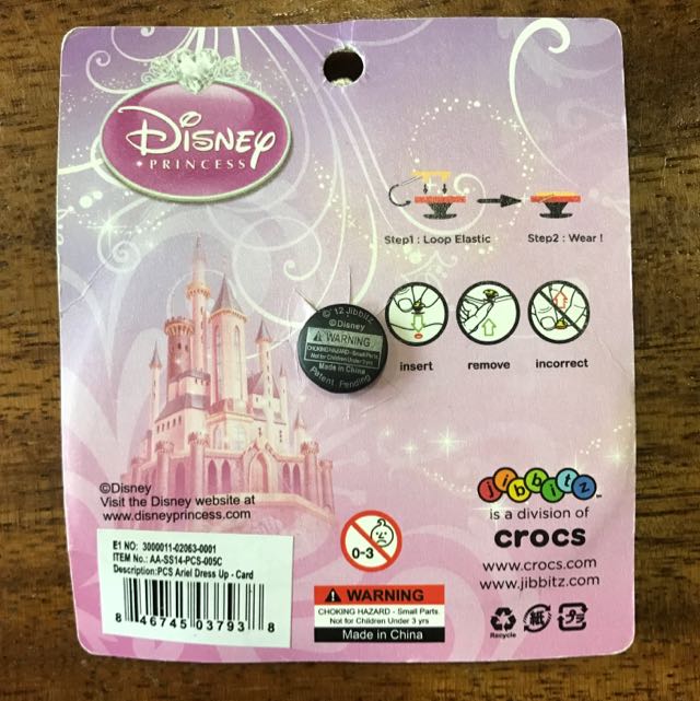 New! Crocs Jibbitz Disney Princess Ariel Pack, Babies & Kids, Babies