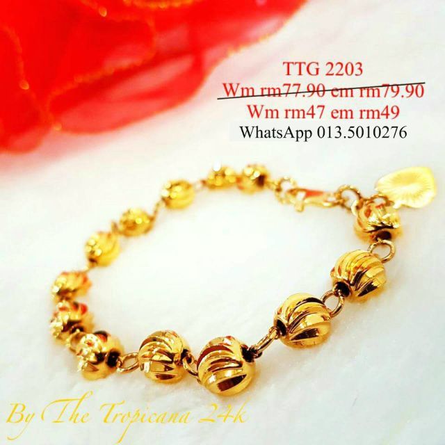 Rantai Tangan Bebola Emas 24k Women S Fashion Jewellery On Carousell