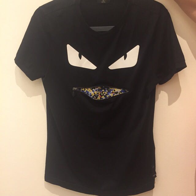 Authentic Fendi Monster Tee with Zip Mouth