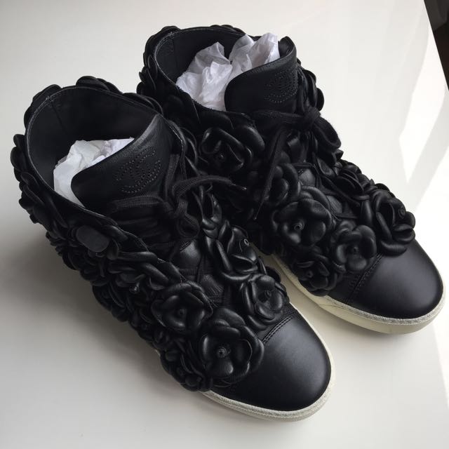 Chanel Camellia Flower High Top Shoes 