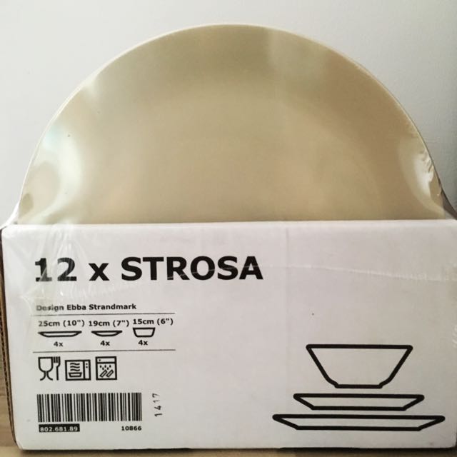 Ikea Strosa 12 Piece Dinnerware Set Stoneware Beige Home Appliances On Carousell