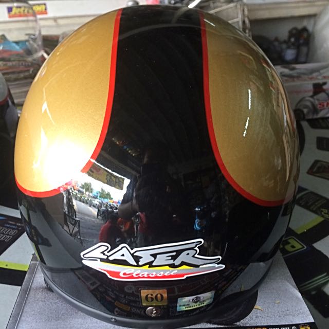 Laser Half Helmet Gold, Motorbikes on Carousell
