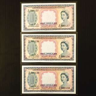 1953 MALAYA & BRITISH BORNEO $1 3 RUNNING UNC