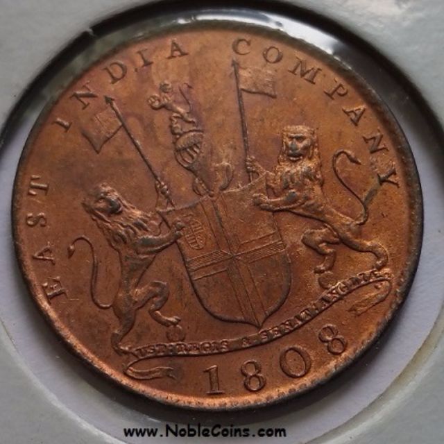 1808 X Cash East India Company copper coin UNC, Hobbies & Toys, Memorabilia & Collectibles