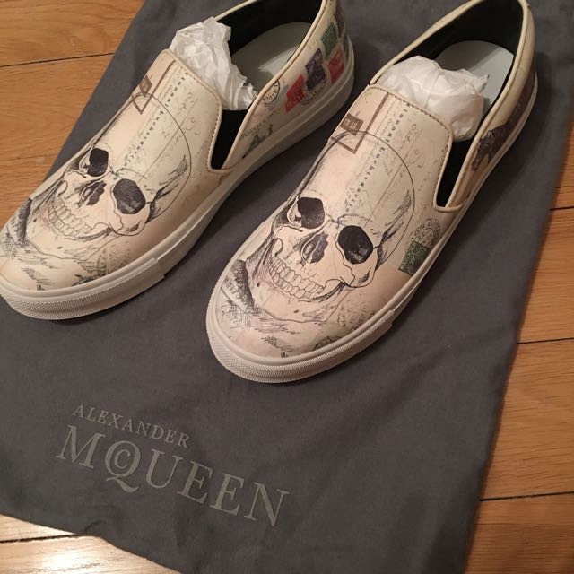 Alexander McQueen Skull Print Slip On Sneaker, Luxury, Apparel on Carousell