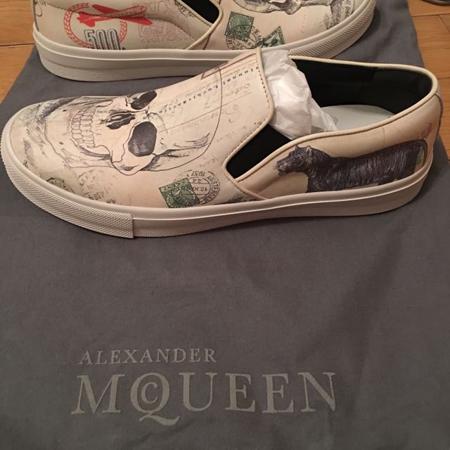 Alexander McQueen Skull Print Slip On Sneaker