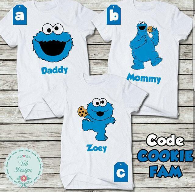Cookies Monster Personalized Family Group Tshirt Kids Tee Baby Romper Babies Kids On Carousell