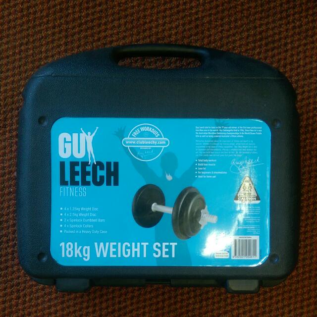Guy Leech 18kg Weight Set Sports Gym Fitness on Carousell