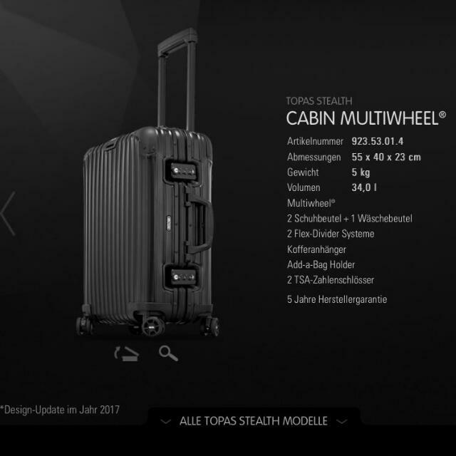 Rimowa Topas Cabin 20 Luggage 34l Everything Else On Carousell