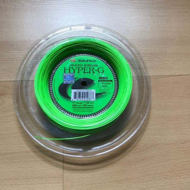 Solinco Hyper G 17g Tennis String, Sports Equipment, Sports & Games, Racket  & Ball Sports on Carousell