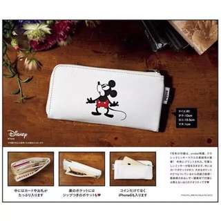 ◆Belle Shop◆日本雜誌附錄 Snidel 米奇Mickey長夾 零錢包 白色 萬用夾