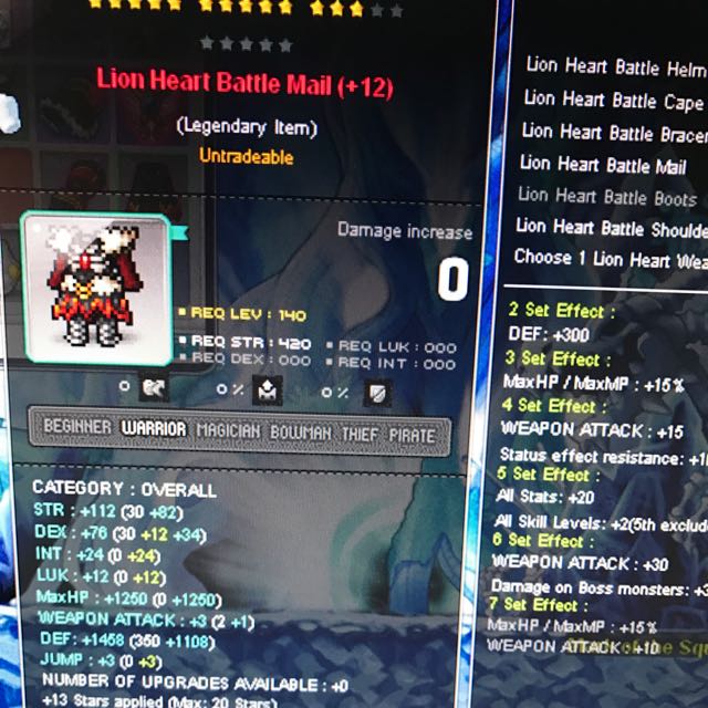 Aquila Maplestory Lionheart Set, Video Gaming, Gaming Accessories, Game