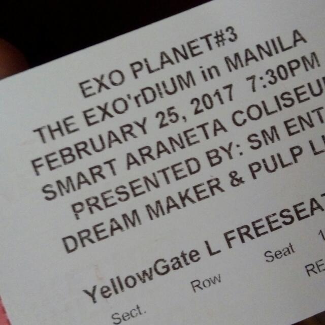 Exo Concert Gen Ad Ticket, Tickets & Vouchers, Event Tickets on Carousell