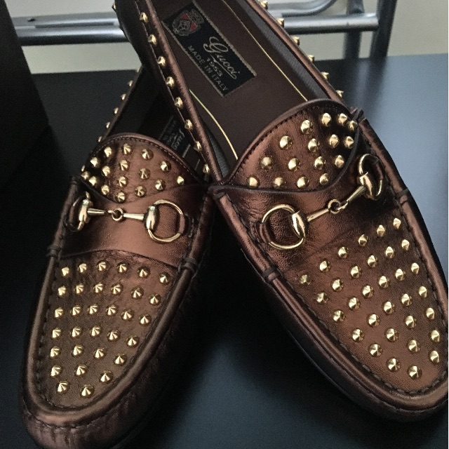 gucci spiked loafers