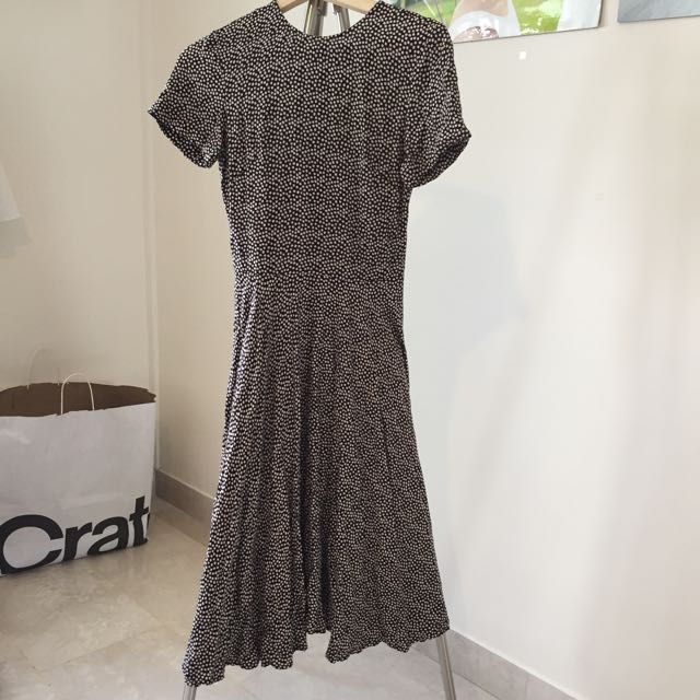 H M Midi Polka Dot Dress With Zip Women S Fashion Clothes Dresses Skirts On Carousell
