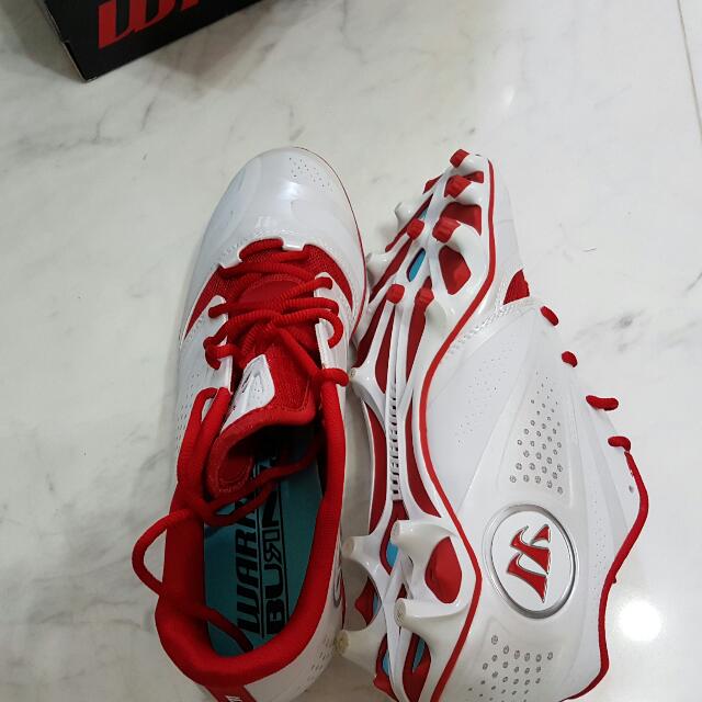 Warrior Burn US 9 Low Lacrosse Cleats White Red Men s Fashion Footwear Sneakers on Carousell
