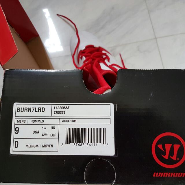 Warrior Burn US 9 Low Lacrosse Cleats White Red Men s Fashion